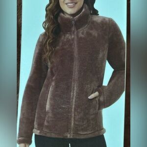 32 Degrees Brown Teddy Jacket Plush Faux Fur Sz XXL New with Tags
